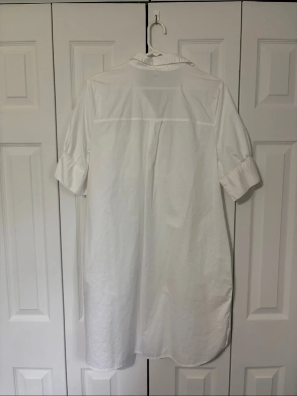 Old Navy White Short-Sleeve Button-Down Shirt Dress - Picture 3 of 3